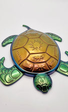 Load image into Gallery viewer, Holographic Colour Shift Blue Eyed &amp; Green Eyed Resin Sea Turtles
