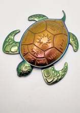 Load image into Gallery viewer, Holographic Colour Shift Blue Eyed &amp; Green Eyed Resin Sea Turtles
