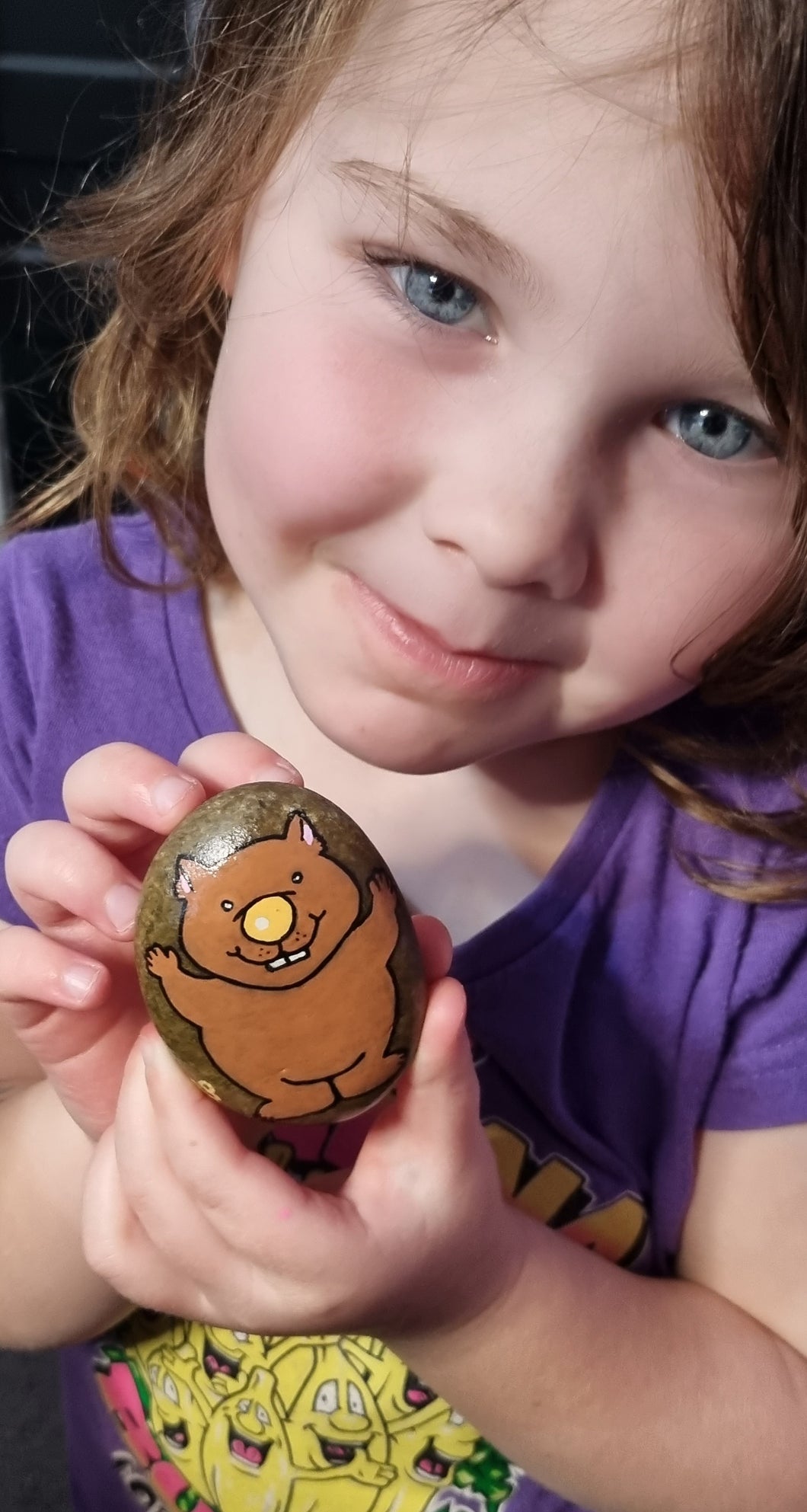 Set of 2 x Cute Mermaid & Cute Wombat Hand Painted Kindness Rocks