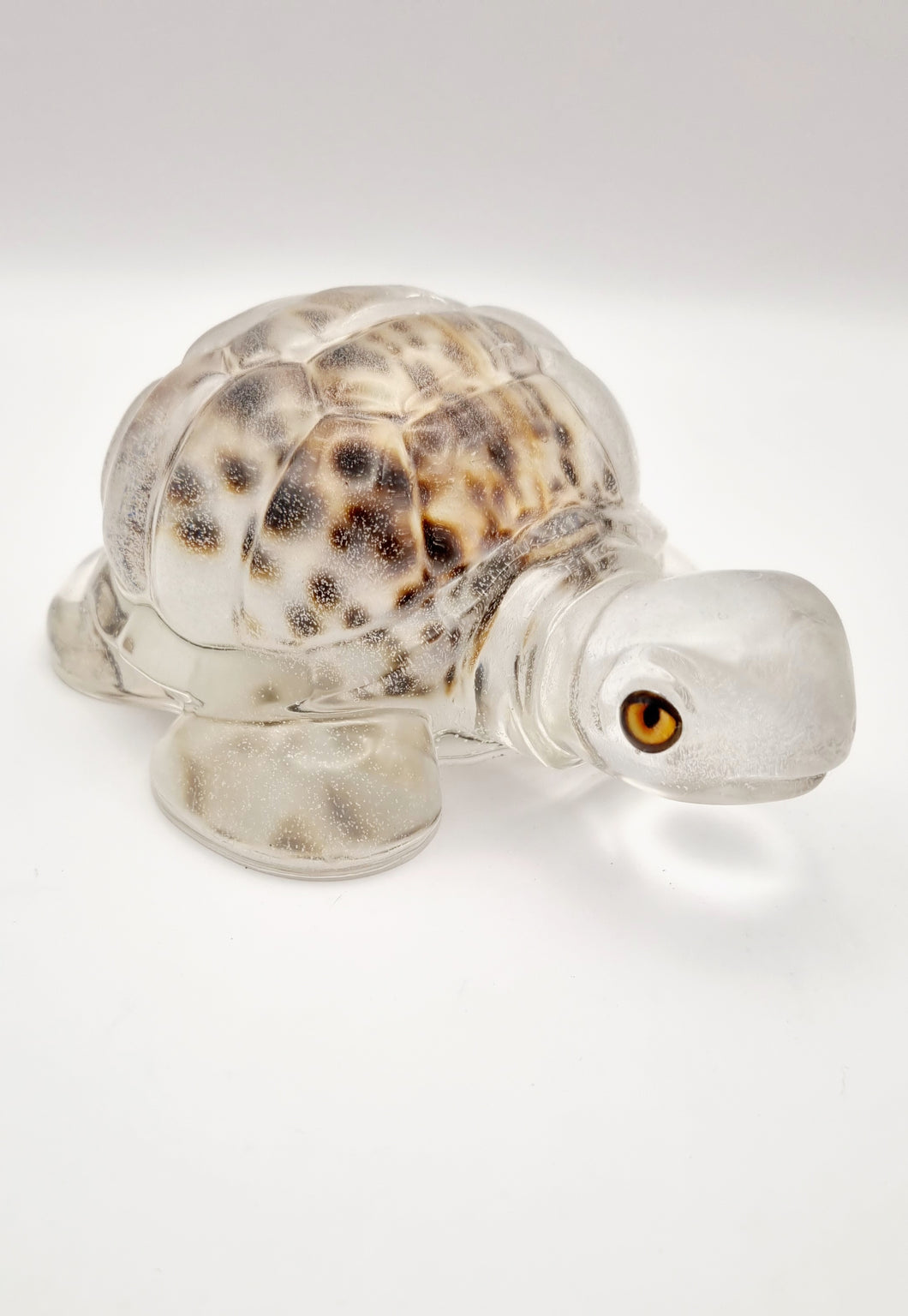 Handcrafted Resin Turtle Featuring a Cowrie Seashell