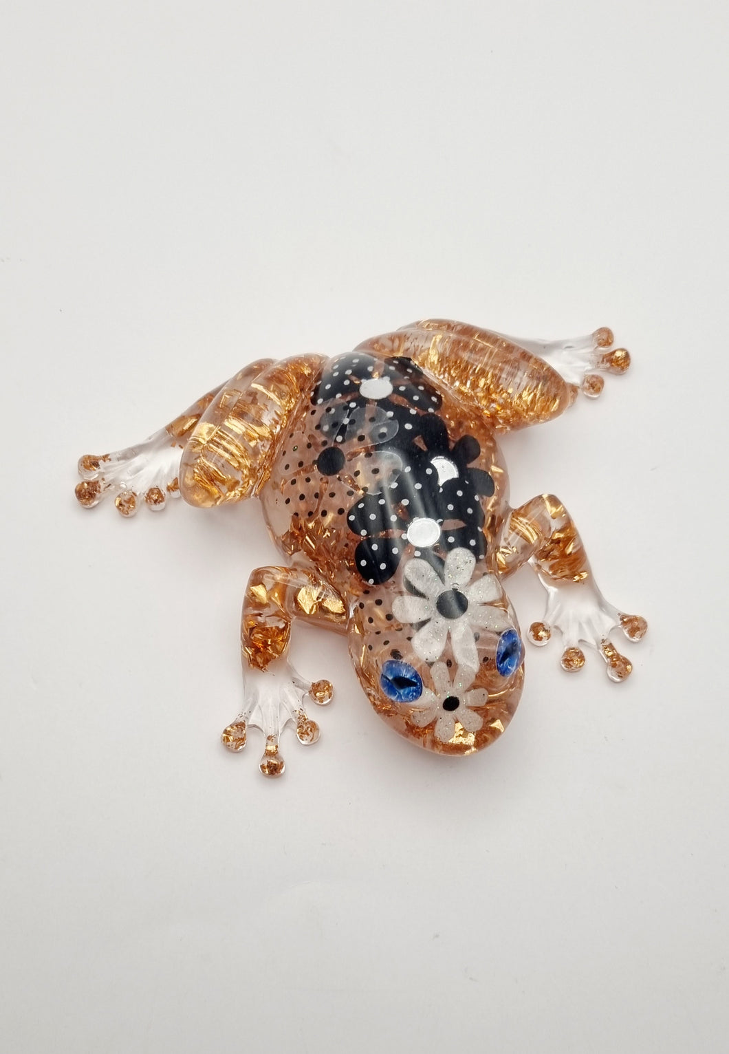 Rose Gold Leaf Resin Frog Figurines