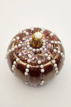 Load image into Gallery viewer, Handcrafted Rose Gold Pumpkin Trinket Jar Featuring Pearls
