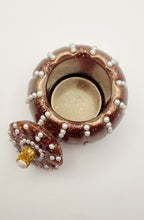 Load image into Gallery viewer, Handcrafted Rose Gold Pumpkin Trinket Jar Featuring Pearls
