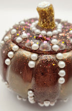 Load image into Gallery viewer, Handcrafted Rose Gold Pumpkin Trinket Jar Featuring Pearls
