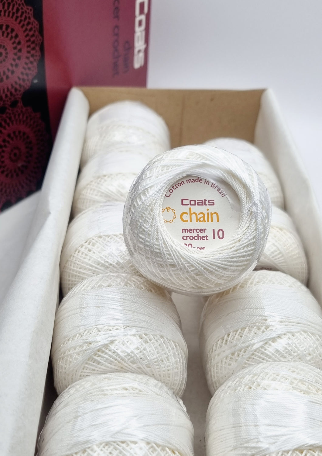 Vintage Coats Chain Mercer Crochet Cotton No. 10 x 18 Balls 20g White