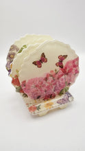 Load image into Gallery viewer, Geode Resin Coasters Featuring Flowers &amp; Butterflies with Matching Coaster Holder
