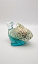 Load image into Gallery viewer, Handcrafted Resin Whale Figurine Featuring A Large Vintage Cowrie Seashell
