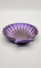 Load image into Gallery viewer, Purple Holographic Clam Shell Resin Trinket Dish
