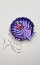 Load image into Gallery viewer, Purple Holographic Clam Shell Resin Trinket Dish
