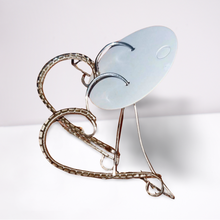 Load image into Gallery viewer, Handcrafted Silver Wire Wrapped Heart Hoop Earrings
