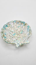 Load image into Gallery viewer, Handcrafted Clam Shell Resin Trinket Dish Featuring Abalone Shell
