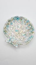 Load image into Gallery viewer, Handcrafted Clam Shell Resin Trinket Dish Featuring Abalone Shell
