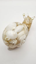 Load image into Gallery viewer, Handcrafted Resin Snail Figurine Featuring White Seashells
