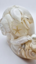 Load image into Gallery viewer, Handcrafted Resin Snail Figurine Featuring White Seashells
