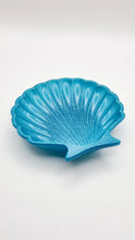 Load image into Gallery viewer, Handcrafted Glittery Turquoise Clam Shell Resin Trinket Dish
