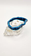 Load image into Gallery viewer, Handcrafted Seashell Shaped Resin Trinket Bowl Featuring Glitter &amp; Starfish
