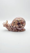 Load image into Gallery viewer, Handcrafted Resin Snail Figurine Featuring Pink Seashells
