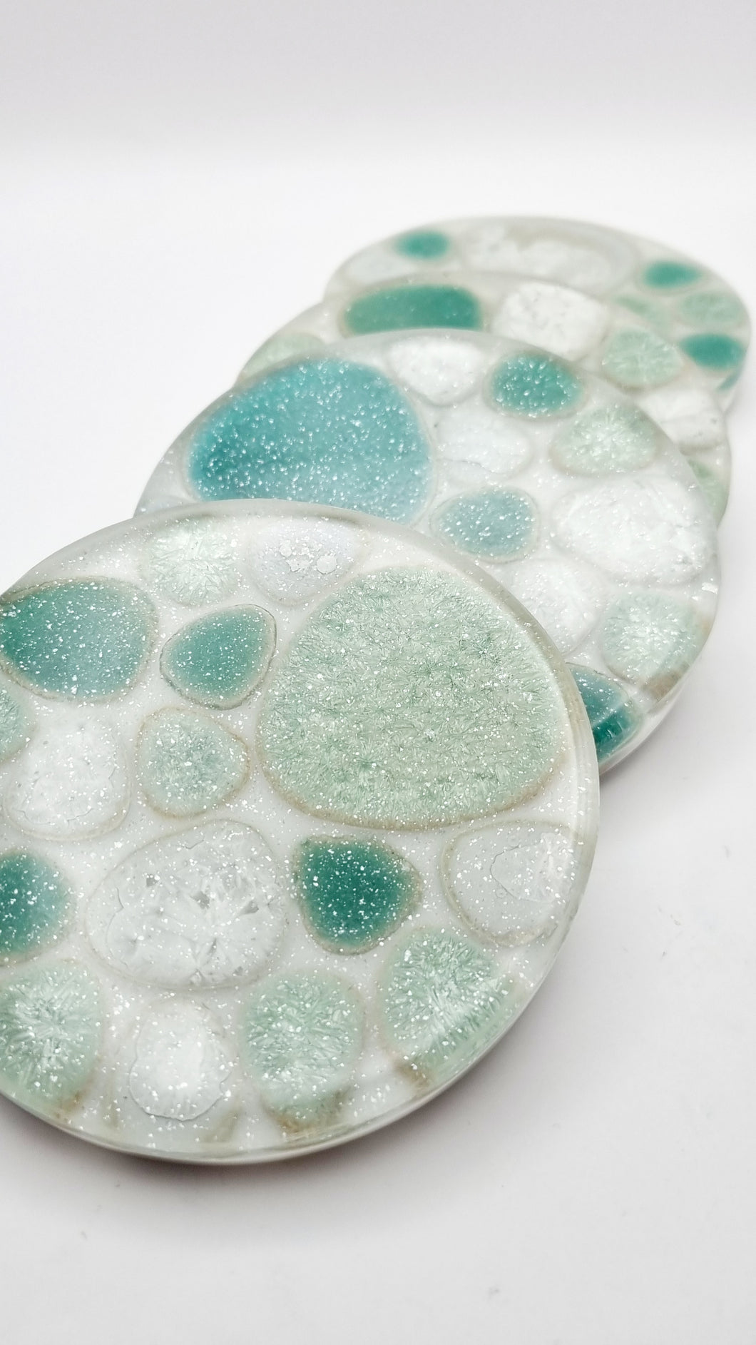 Set of 4 Handcrafted Resin Mosaic Coasters