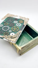 Load image into Gallery viewer, Book-shaped Steampunk Trinket Box
