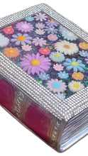 Load image into Gallery viewer, Book-shaped Floral Rhinestone Trinket Box
