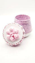 Load image into Gallery viewer, Pink Rhinestone &amp; Pearl Flower Honey Pot Trinket Jar
