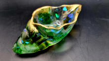 Load image into Gallery viewer, Seashell Shaped Resin Trinket Dish Featuring Seaglass
