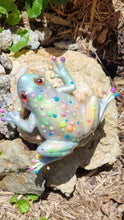 Load image into Gallery viewer, Resin Neon Marbled Frog Figurine
