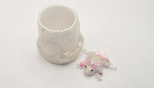 Load image into Gallery viewer, Sand &amp; Seashell Trinket Jar Adorned with Pearls
