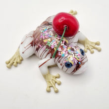 Load image into Gallery viewer, &#39;FroggiCream&#39; Ice Cream Frog Figurine &amp; Pink Marbled Hippo
