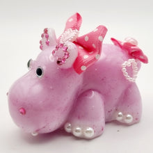 Load image into Gallery viewer, &#39;FroggiCream&#39; Ice Cream Frog Figurine &amp; Pink Marbled Hippo
