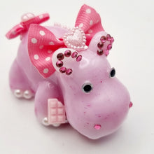 Load image into Gallery viewer, &#39;FroggiCream&#39; Ice Cream Frog Figurine &amp; Pink Marbled Hippo
