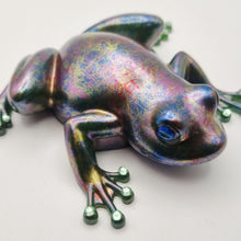 Load image into Gallery viewer, Chrome Dappled Resin Technique Frog
