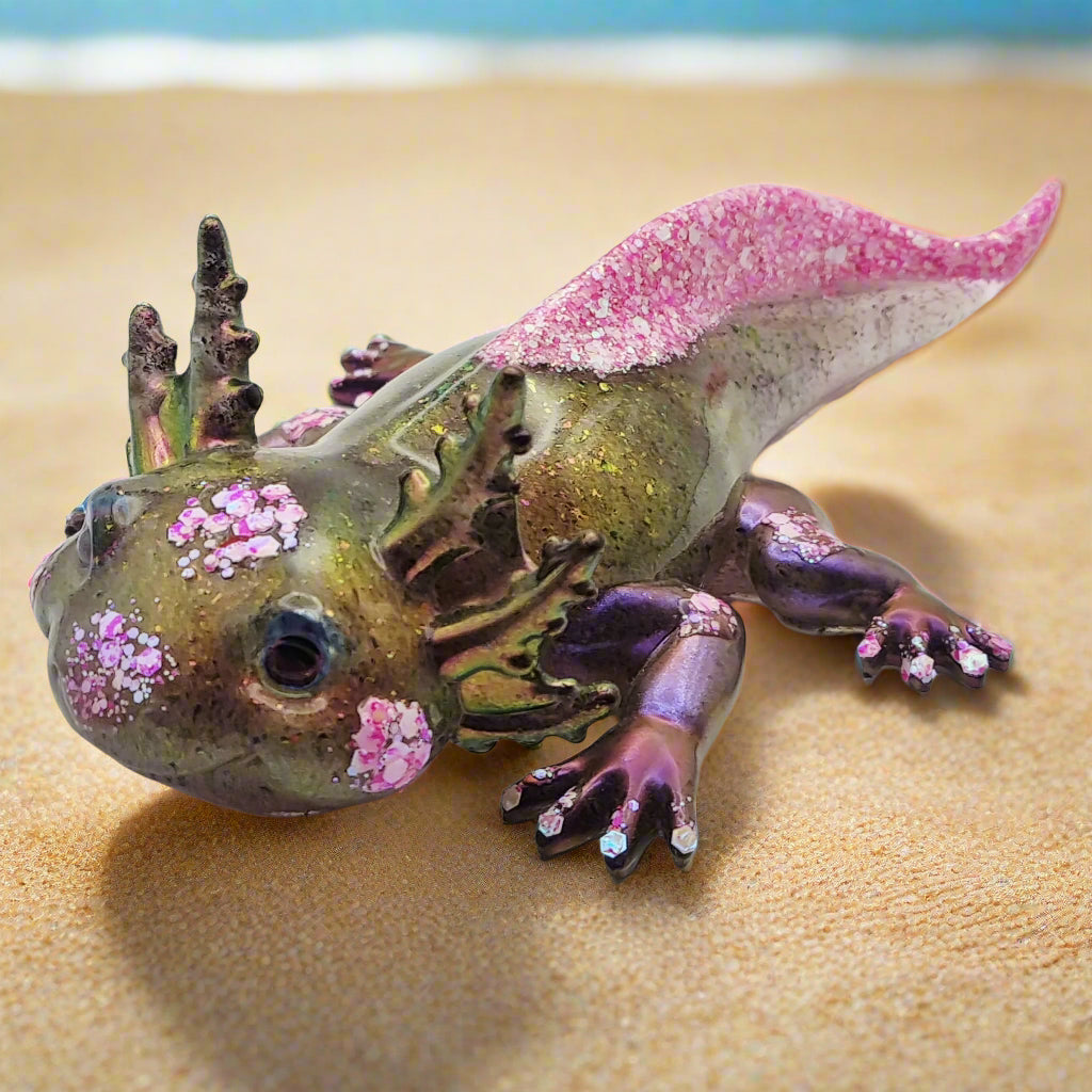 Pink Sparkle Axolotl Figurine