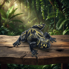 Load image into Gallery viewer, ELEGANT Black &amp; Gold Resin Frog Figurine

