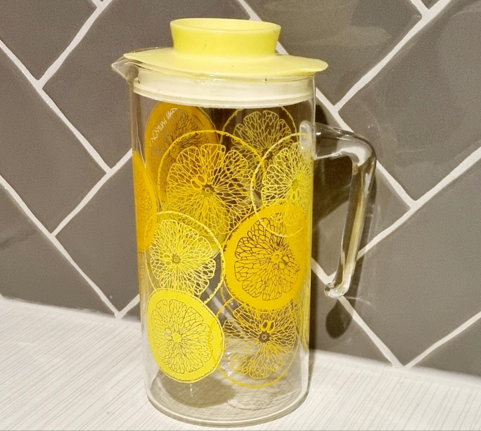 Vintage Pyrex Lemon & Orange Jug with Lid