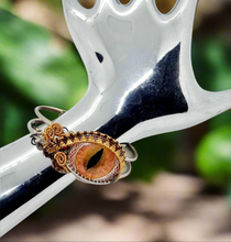 Load image into Gallery viewer, Handcrafted Silver Dragons Eye Upcycled Cuff Bangle
