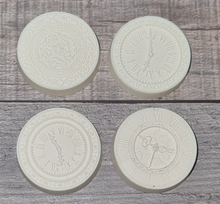 Load image into Gallery viewer, Set of 4 x Resin French Inspired Furniture Embellishment On-lay Applique Clocks
