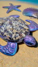 Load image into Gallery viewer, Holographic Resin Sea Turtles Featuring Pearls and Seashells
