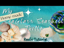 Load and play video in Gallery viewer, Resin Turtle Featuring Homemade Seaglass &amp; Rhinestones
