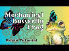 Load and play video in Gallery viewer, Purple Mechanical Butterfly Resin Frog Figurine
