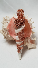 Load image into Gallery viewer, Copper Woven Beaded Turret Seashell Pendant
