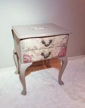 Load image into Gallery viewer, Shabby Chic Vintage Queen Anne Bedside Table
