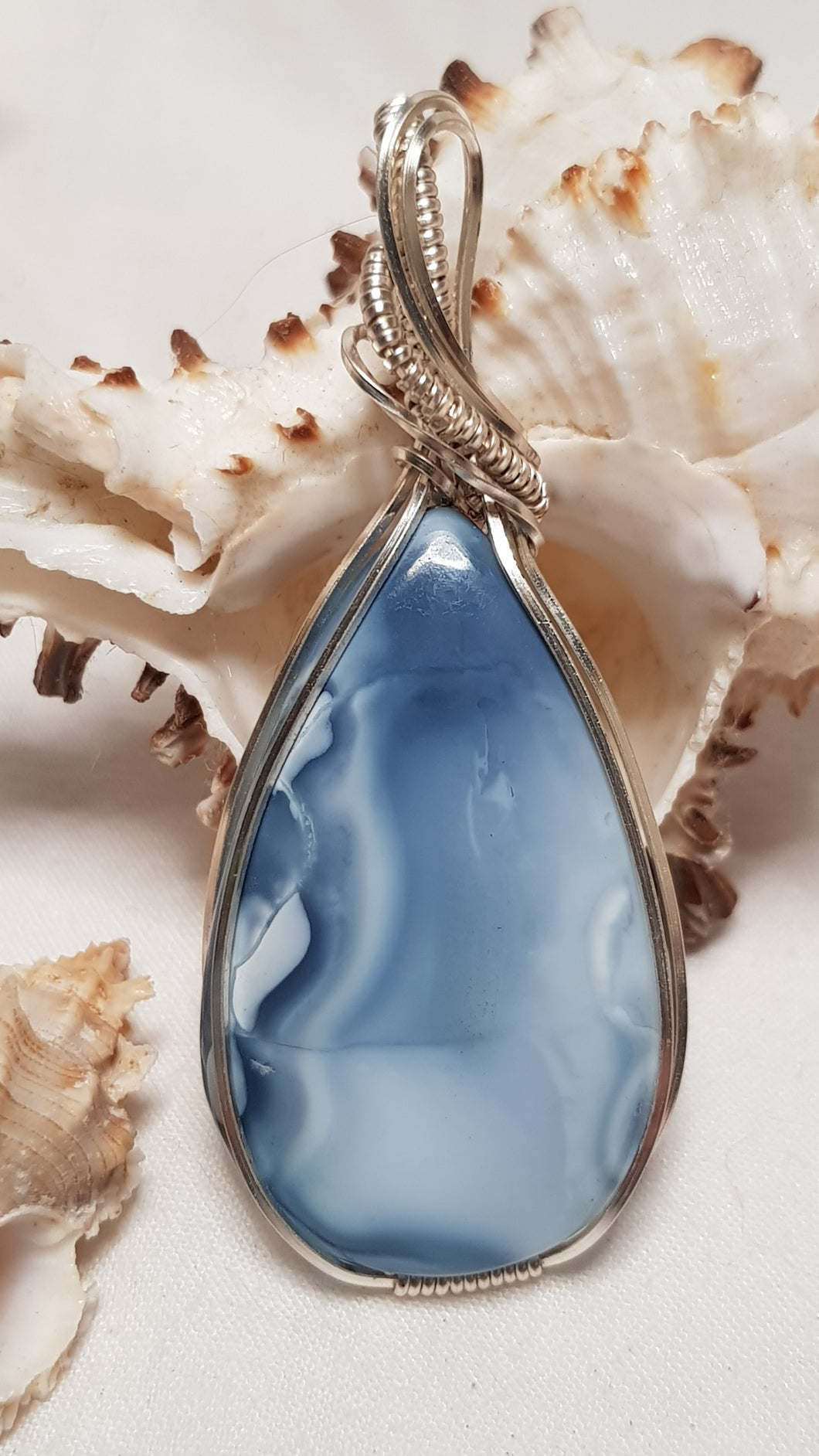 Silver Larimar Cabochon Pendant