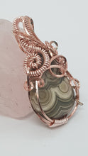 Load image into Gallery viewer, Rose Gold Crazy Lace Agate Cabochon Pendant
