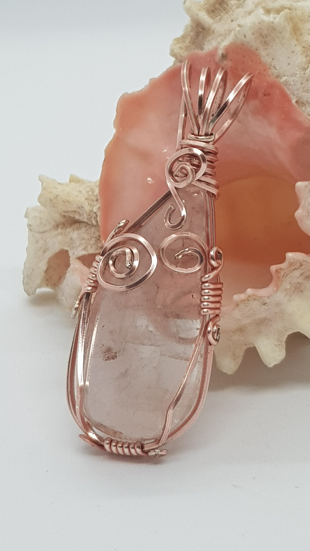 Rose Gold Tumbled Rose Quartz Pendant