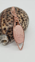 Load image into Gallery viewer, Rose Gold Wire Wrapped Pink Rhodochrosite Cabochon Pendant
