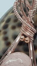 Load image into Gallery viewer, Rose Gold Wire Wrapped Pink Rhodochrosite Cabochon Pendant
