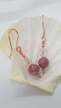 Load image into Gallery viewer, Rose Gold Rhodochrosite Gemstone Bead Earrings
