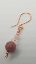 Load image into Gallery viewer, Rose Gold Rhodochrosite Gemstone Bead Earrings
