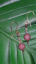 Load image into Gallery viewer, Rose Gold Rhodochrosite Gemstone Bead Earrings
